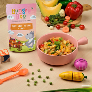 Layered Vegetable Biryani with Hungry Boo Makhani Gravy