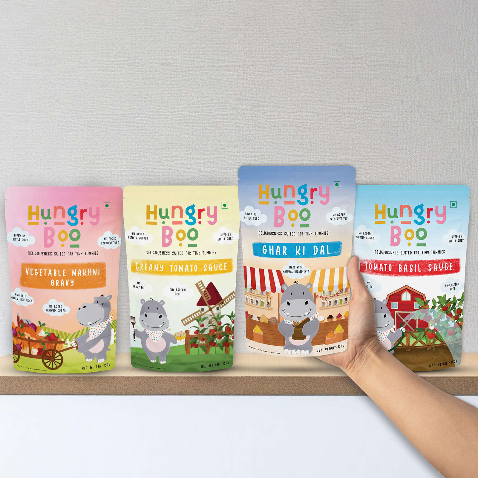 Gourmet Combo Pack | Creamy Tomato Sauce, Ghar Ki Daal, Tomato Basil Sauce & Vegetable Makhni Gravy | Ready-to-Cook | No Preservatives | Pack of 4