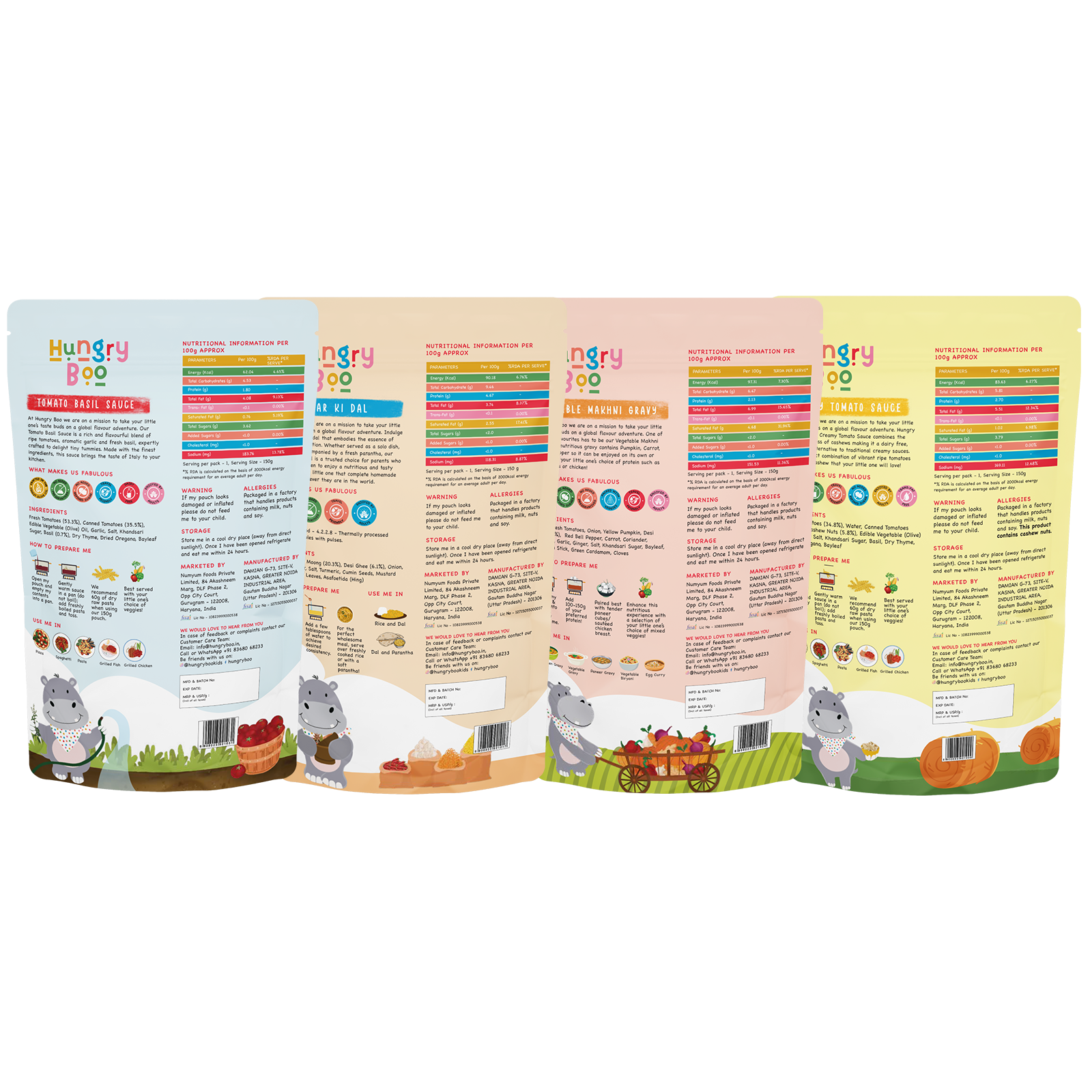 Gourmet Combo Pack | Creamy Tomato Sauce, Ghar Ki Daal, Tomato Basil Sauce & Vegetable Makhni Gravy | Ready-to-Cook | No Preservatives | Pack of 4