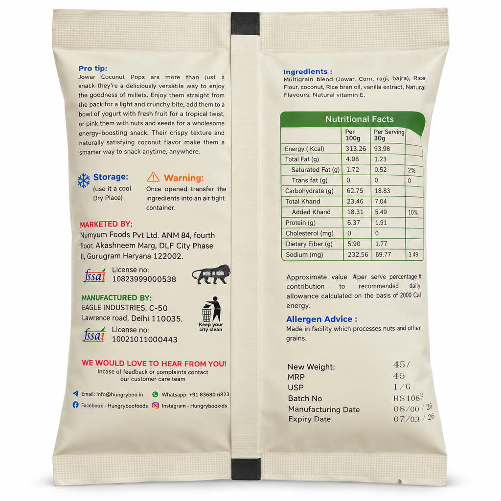 Jowar Pops Coconut