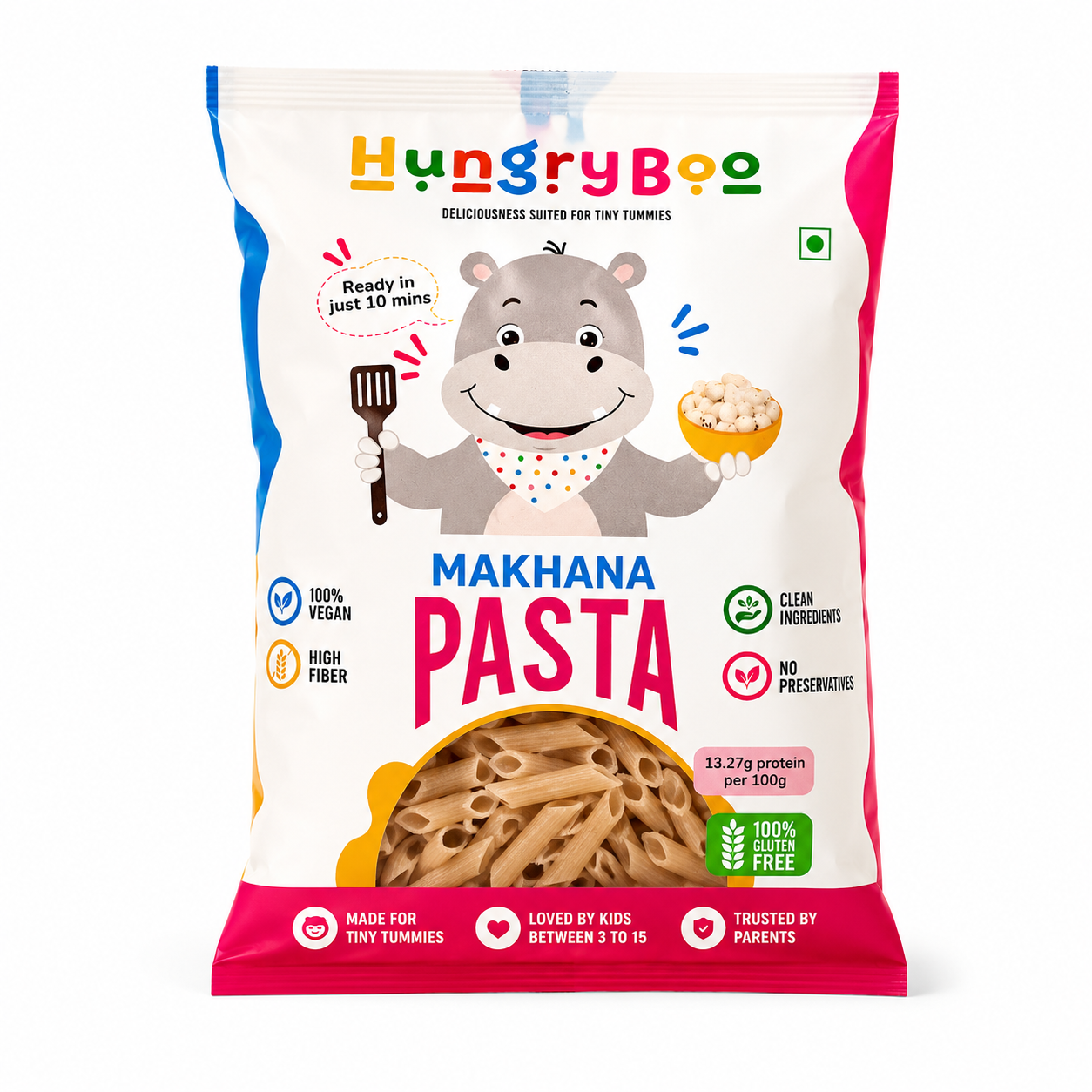 Hungryboo Makhana Pasta & Creamy Tomato Sauce | Healthy Kids Meal Combo, Pack of 2