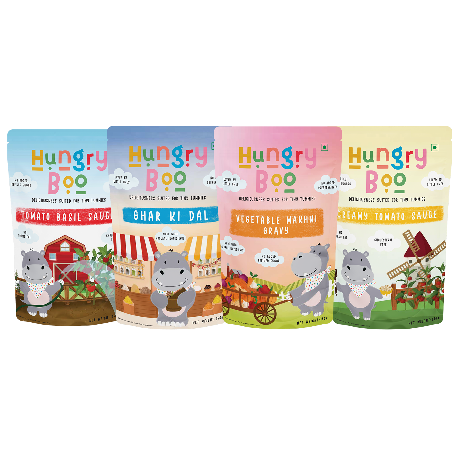 Gourmet Combo Pack | Creamy Tomato Sauce, Ghar Ki Daal, Tomato Basil Sauce & Vegetable Makhni Gravy | Ready-to-Cook | No Preservatives | Pack of 4