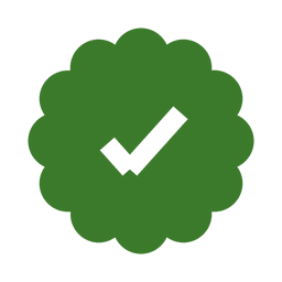 Approved badge icon, green
